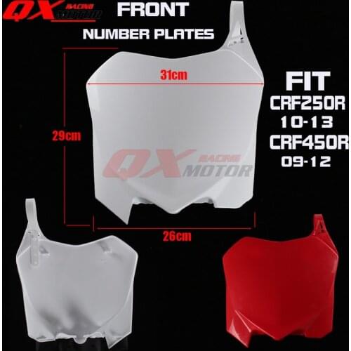 Front Number Plates Name Plate for CRF CRF250R 10-13 CRF450R 09-12 Off road Racing Motocross free shipping