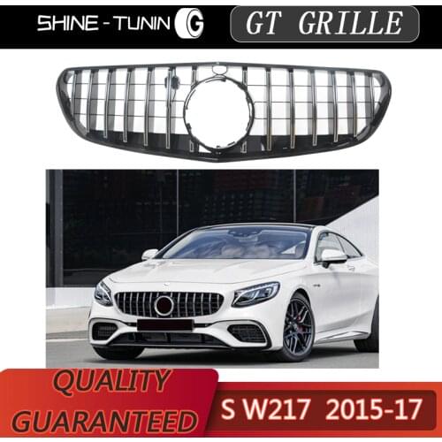 FRONT GRILLE GT for mercedes S class COUPE C217 2015-2019 racing grille for w217 ABS grill stainless grille