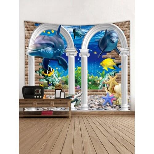 Arch undersea digital printing tapestry background hanging cloth factory direct sales can be customized size