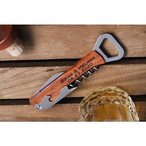 Christmas Gift, Engraved corkscrew opener, Personalized wood bottle opener, Wine corkscrew, custom bottle opener, Bottle Openers