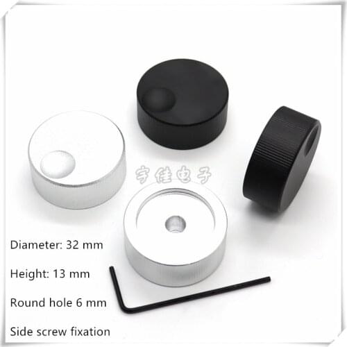 2 Piece 32*13MM sandblasting knob Aluminum alloy top grade knob machine volume adjustment knob round hole 6MM