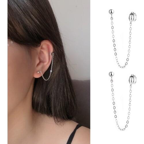925 Sterling Silver Tassel Stud Earrings for Women Gril Kids Bijoux Fashion Jewelry Pendientes Mujer Moda eh1342