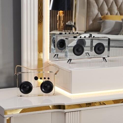 Modern Art Radio Camera Crystal Decor Sales Office Home Living Room Desktop Creative Soft Decoration Window Desktop Ornaments