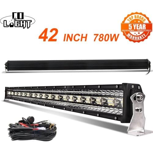 CO LIGHT 42 inch 12D Straight LED Light Bar 780W 3-Rows Spot Flood Combo Beam Led Bar Offroad for UAZ 4x4 SUV ATV Truck Tractors