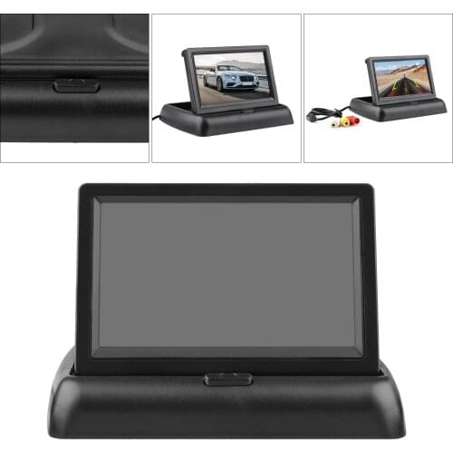 Universal 4.3" HD Folding Car Parking Rear View Monitor Backup Camera Kit Folding