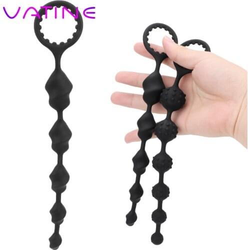 VATINE Long Anal Beads Silicone Butt Plug Anal Balls Sex Toys for Woman Male Prostata Massage Erotic Toys