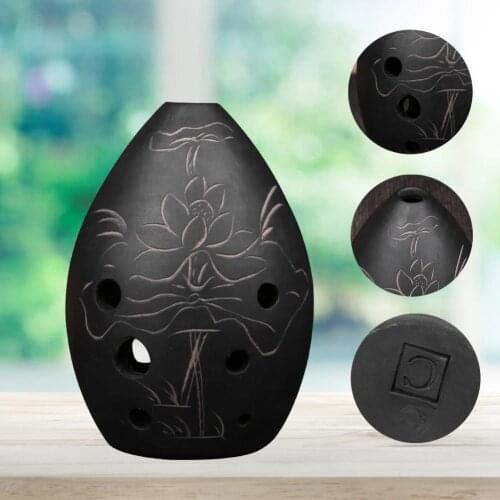 Eight hole craft xun 8 hole C-tone clay professional Chinese flute ocarina beginner black pottery ancient xun musical instrument