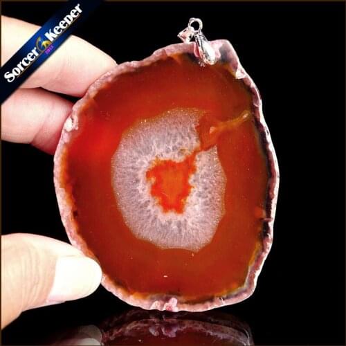 High Quality Natural Crystal Cluster Gem Stone Jewelry Polished Faceted Agates Slice Beads Pendant Necklace for Women WS270