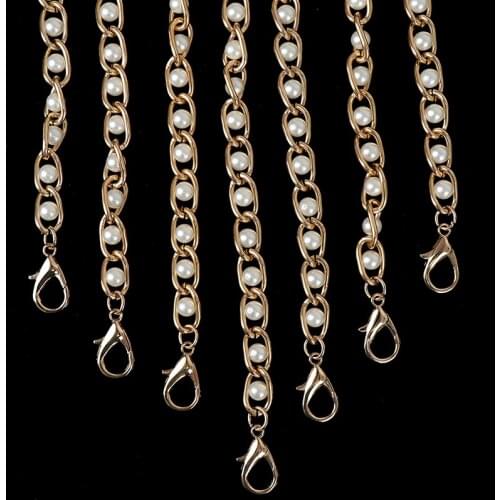 Pearl Bag Strap Beaded Belt Handles Chain Tote Women Bag Purse Handbag Handles