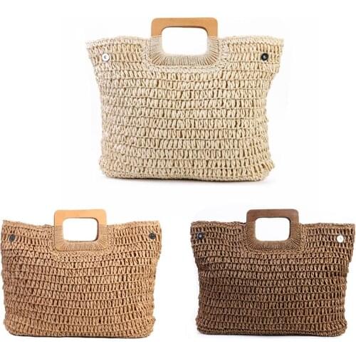 Vintage Bohemian Straw Bag for Women Summer Large Capacity Beach Handbags Rattan Handmade Kintted Travel Bags Bolsas Mujer