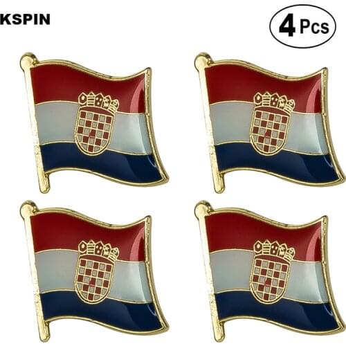 Croatia Flag Pin Lapel Pin Badge Brooch Icons 4pcs