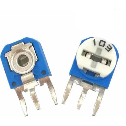 100pcs/lot RM065 Vertical blue and white adjustable resistance 100R 200R 500R 1K 2K 10K 20K 50K 100K 200K 500K 1M