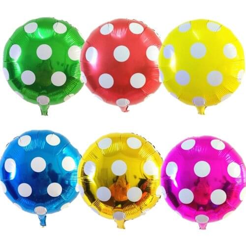 18 inch Foil Aluminum Balloon Large Helium Round Dot Air Balloons Wedding Decoration Birthday Event Party Souvenirs Supplies