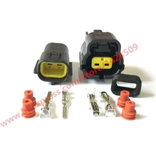 20 Set 2 Pin 174354-2 174352-2 Female Male Waterproof Wire Connector Plug Car Auto Sealed Car Truck Denso Connectors