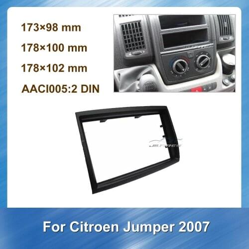2 Din Car Radio Fascia For Citroen Jumper 2007 Car DVD frame Auto Stereo Panel kit CD Trim Installation Top Car Detector