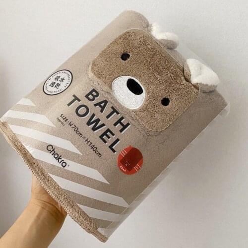 Cartoon Bath Towel Absorbent Quick-drying Towel Nanofiber 140*70cm Koala, Polar Bear, Pink Rabbit, Coffee Color Bear, Lamb