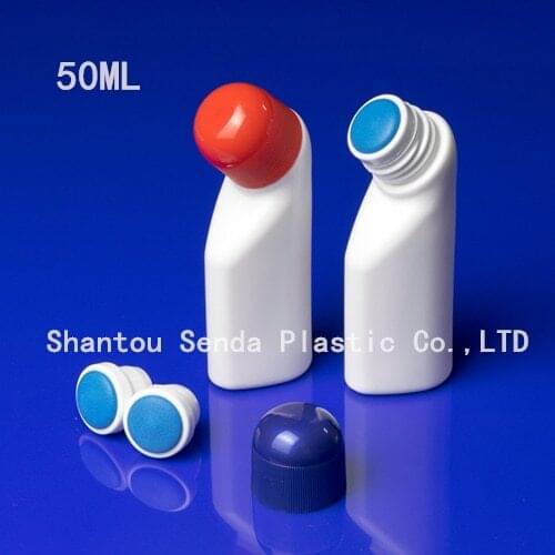 Free Shipping! 20PCS/LOT sponge top color cap new design bottle for liquid, 50ml plastic bottles with sponge applicator