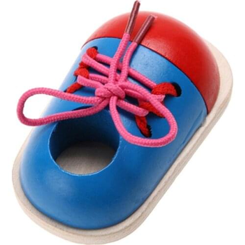 Kids DIY Eva Clock Learning Education Fashion Toddler Lacing Shoes Montessori Kids Wooden Toys Children Toys