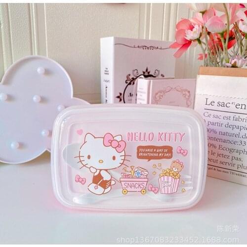 Sanrio hello kitty cartoon childrens lunch box microwave oven heating fresh-keeping box kid lunch bag girl boy fruit lunch box