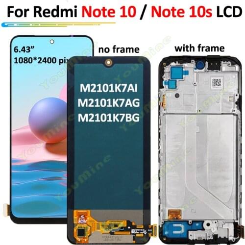 6.43" Dsiplay Black for Xiaomi Redmi Note 10 LCD Touch Screen Digitizer Assembly For Redmi Note10 lcd For Redmi Note10S Display