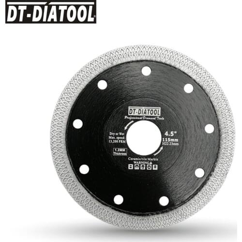 DT-DIATOOL Dia 4.5inch/115mm Diamond X Mesh turbo Superthin Saw Blades rim segment Cutting Disc with Diamond thickness 1.2MM