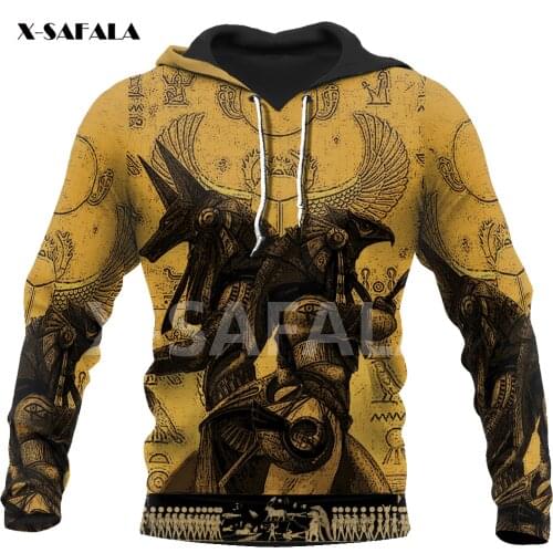 Anubis Egypt Ancient God Eyes Symbol Tattoo 3D All Printed Hoodie Man K Women Harajuku Outwear Zipper Pullover Sweatshirt Casual