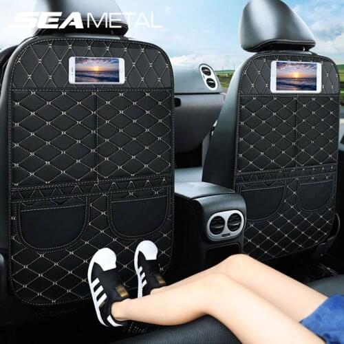 PU Leather Anti-Child-Kick Pad Waterproof Seat Back Protector Auto Anti Mud Dirt Pads with Storage Bag for Car Interior Parts