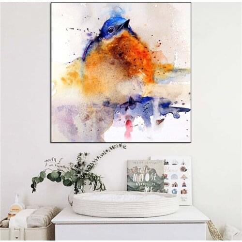 Sparrow Animal Watercolor Minimalist Wall Art Canvas Poster And Print Canvas Painting Decorative Picture For Bedroom Home Decor