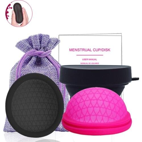 SPEQUIX Medical Silicone Menstrual Disk Mestruale Coupe Feminine Hygiene Black Flat-fit Menstrual Disc Women Lady Period Cup