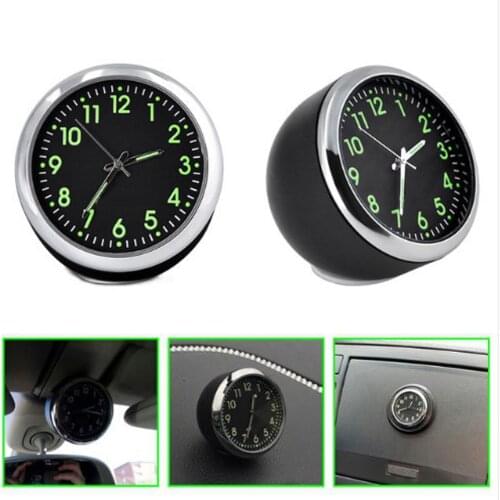 Mini Car Fluorescent Wall Clock Creative Round Light Quartz Clock Universal Pocket Watch Despertador Despertador Digital