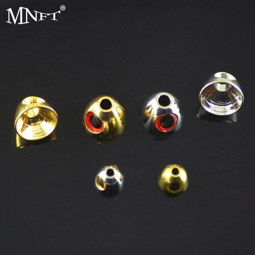 MNFT New 12Pcs/Lot Fly Tying Materials Fly Cone Heads With 3D Brass Cone Eyes For Streamer Trout Fly Fishing