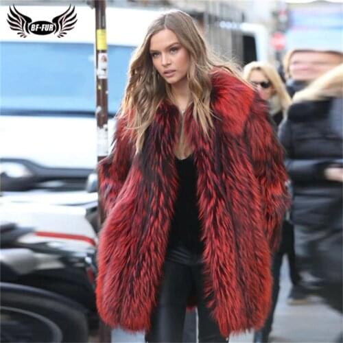 Fashion Wine Red Real Fox Fur Coat For Women 2020 Winter Luxury Silver Fox Fur Jacket Genuine Natural Fur Coats Luxury Outwear