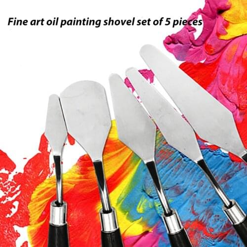 5Pcs Stainless Steel Artist Painting Palette Knife Spatula Oil Painting Paint Art Craft Metal Spatula Set Perfect Practical