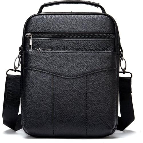 Genuine Leather Men Crossbody Bag Small Business Shoulder Messenger Bag Solid Natural Leather Male High Quality Bags 2021