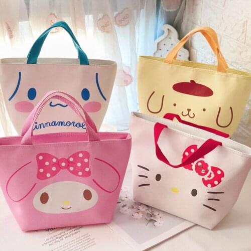 New Kawaii Japan Cartoon Lunch Bag Cute Insulation Lunch Box Bag PU Leather Lunch Bag Student Work Storage Bag
