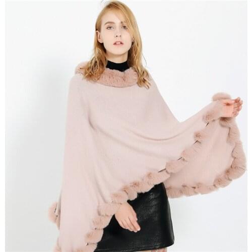 IANLAN New Autumn Winter Fashion Shawls Womens Faux Cashmere Collar & Hem Cloak Ladies All-match Solid Knit Ponchos IL00309
