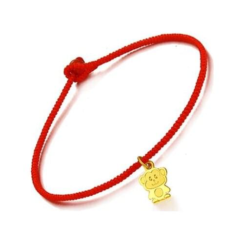 New Arrival 999 24K Yellow Gold Monkey knitted Bracelet