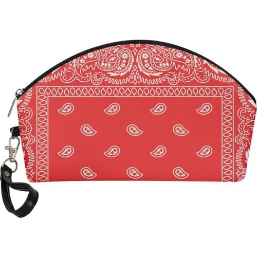 Polynesian Traditional Tribal Printed PU Leather Bandana Cosmetic Bag Customized Cosmetic Bag New Design Girl fashion handbag