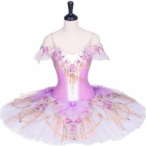 Adult Girls Professional Ballet Tutu Puprle Lilac Fairy Classical Ballet Tutus Pancake Tutu Ballerina Ballet Stage Costume Women