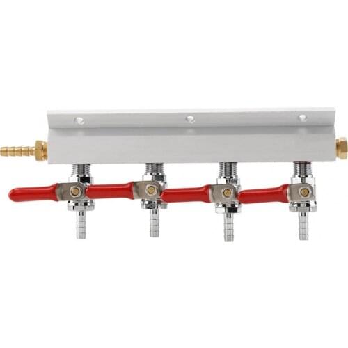 Muti-way Home Co2 Air Gas Manifold Distribution Splitter Beer 4 Way Manifold Air Gas Splitter