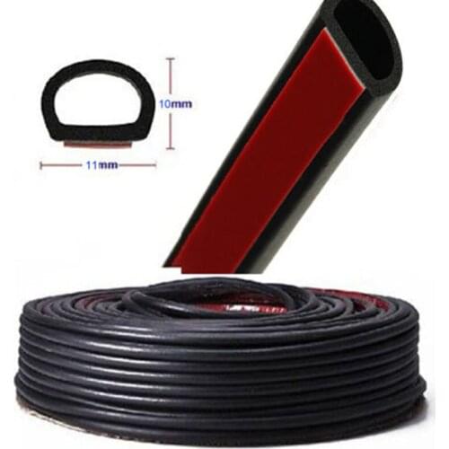 1pc Rubber Seal Weather Strip 157*0.43*0.39 inches Black Small D Shape Car Truck Door Hollow Seal Strip high quality accessory