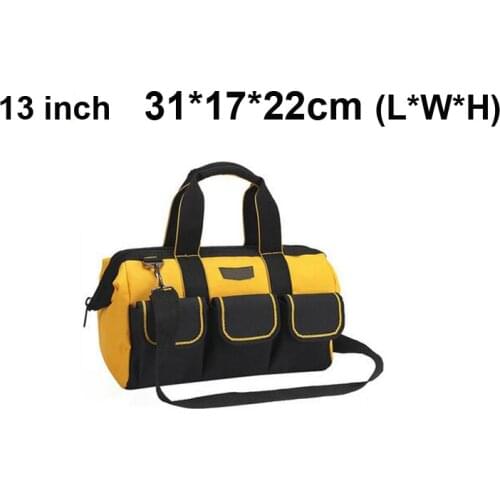 13" Tool Bags Small Thicken Hardware Professional Electrician Repair Storage Work Bag Holder Close Top Wide Mouth