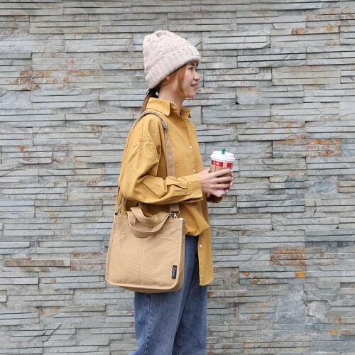 Korean Vintage Canvas Bag Women Pure Color Simple Tote Bag Ladies Hand Bag Crossbody Bag Women Shoulder Bag Messenger Bag Women