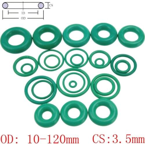 CS 3.5mm OD10-120mm Green FKM Fluorine Rubber O Ring O-Ring Oil Sealing Gasket