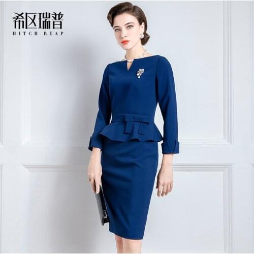 High End Temperament Thin Dress Autumn Dress New Female Celebrities Professional Slim Pencil Skirt