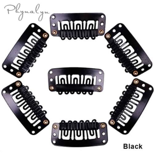 Hair Extension Clips U Shape Snap Clips for Weft Weave 20pcs Hair Clip Wig Comb Brown Black Silicone Hairdresser Wig Accessories