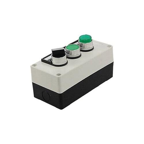 Green Flat Cap Self Locking Switch Push Button Station