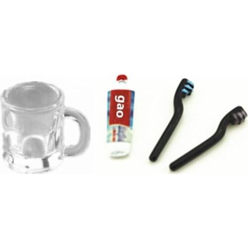 1:12 Cute Dollhouse Miniature Mini Cup Toothpaste Toothbrush Forob11 Blyth Barbi Pulip Doll Furniture Accessorie