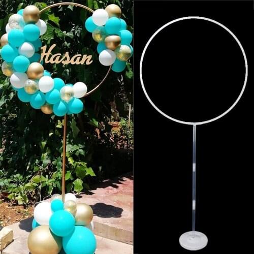 1set White Round Circle Balloon Holder Balloons Frame Decorations Column Stand for Wedding Birthday Baloons globos Decorations