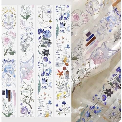 1 Loop 4.5 X 100cm Glass Flower Washi Tape Sample Special Oil